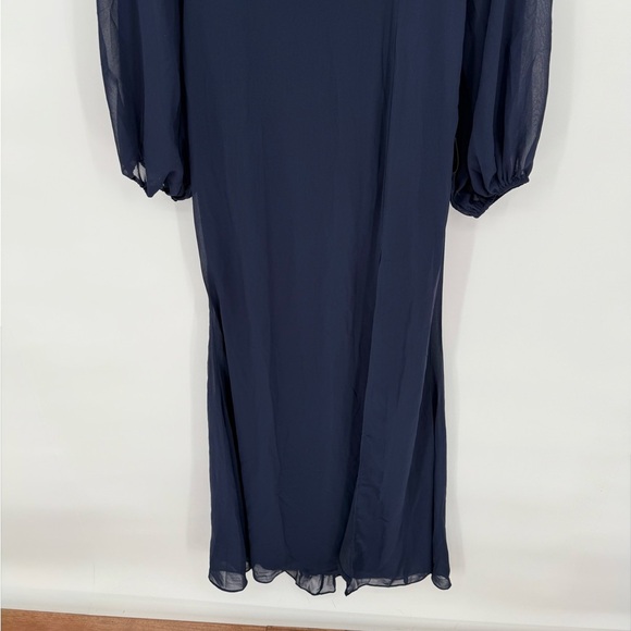 Lulus Graceful Entrance Navy Blue Long Sleeve Backless Maxi Dress Size L - Picture 6 of 9